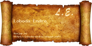 Loboda Endre névjegykártya
